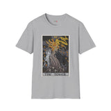 The Tower XVI Tarot Card T Shirt, Mystic Graphic Tee, Spiritual Shirt