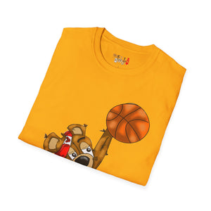 Dunking Hooper Teddy Bear Unisex Softstyle T-Shirt