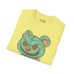 Evil Patched Teddy Bear Unisex Softstyle T-Shirt