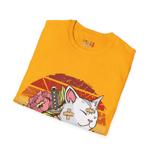 Bandaged Samurai Cat Unisex Softstyle T-Shirt