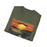The Scream Van Gogh Alien T Shirt for Men/Women, Funny UFO Shirt, Sci Fi Graphic Tee