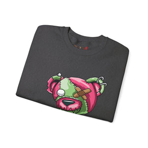 Pink & Green Patched Teddy Bear Sweatshirt