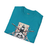 Dual Sword Fem Warrior Japanese Samurai T Shirt, Asian Graphic Tee, Bushido Warrior Shirt
