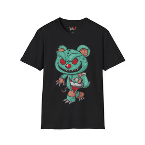 Evil Patched Teddy Bear Unisex Softstyle T-Shirt