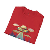 Believe Cat Abduction Vintage Alien T Shirt, Retro UFO Graphic Tee, Space Streetwear Shirt