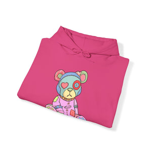 Pink Heart Eye Teddy Bear Hoodie