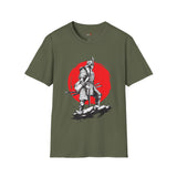 Red Moon Rising Japanese Samurai T Shirt, Asian Graphic Tee, Bushido Warrior Shirt