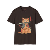 Samura Orange Kitty Japanese Samurai T Shirt, Asian Graphic Tee, Bushido Warrior Shirt