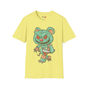 Evil Patched Teddy Bear Unisex Softstyle T-Shirt