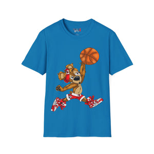 Dunking Hooper Teddy Bear Unisex Softstyle T-Shirt