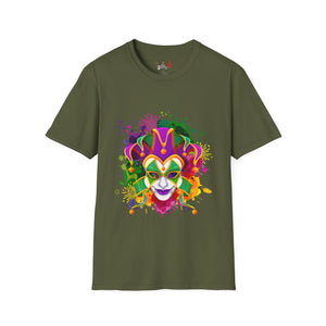 Mardi Gras Watercolor Mask Unisex Softstyle T-Shirt