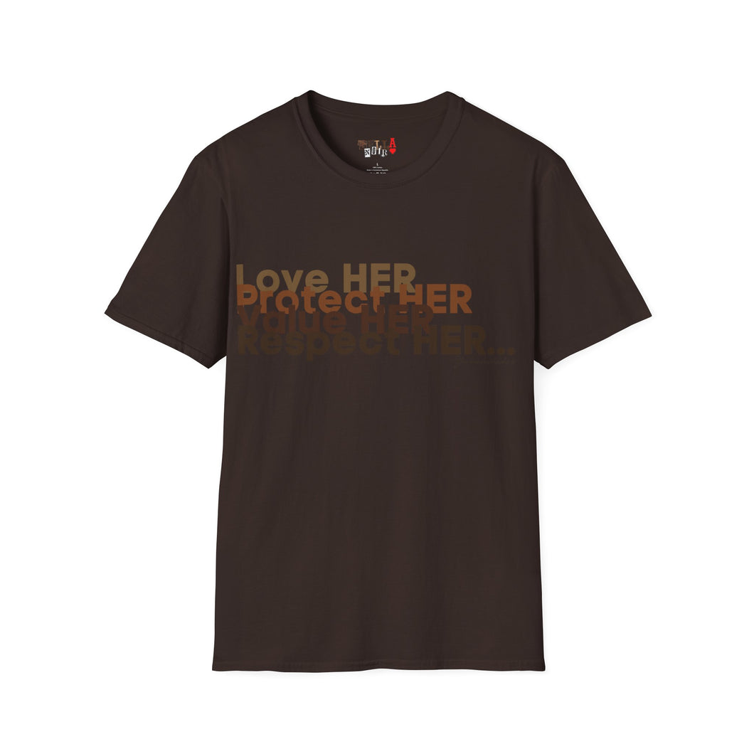 Love HER Protect HER Unisex Softstyle T-Shirt