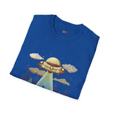 Believe Cat Abduction Vintage Alien T Shirt, Retro UFO Graphic Tee, Space Streetwear Shirt