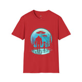 Bigfoot and  Alien T Shirt for Men/Women, Funny UFO Shirt, Sci Fi Graphic Tee