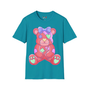 Orange Heart Eye Teddy Bear T-shirt