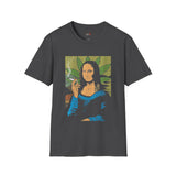 Smoking Mona Lisa Funny Weed T Shirt, Cannabis Graphic Tee, 420 Stoner Shirt