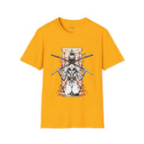 Dual Sword Fem Warrior Japanese Samurai T Shirt, Asian Graphic Tee, Bushido Warrior Shirt