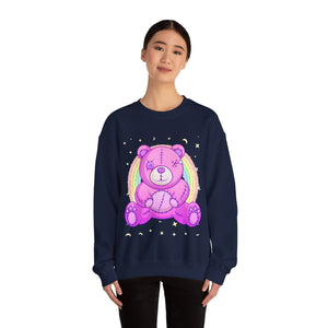 Purple Stitches Teddy Bear Sweatshirt