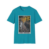 The Tower XVI Tarot Card T Shirt, Mystic Graphic Tee, Spiritual Shirt