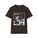 Samurai Kitty Duel Japanese Samurai T Shirt, Asian Graphic Tee, Bushido Warrior Shirt
