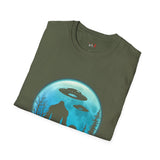 Bigfoot and  Alien T Shirt for Men/Women, Funny UFO Shirt, Sci Fi Graphic Tee