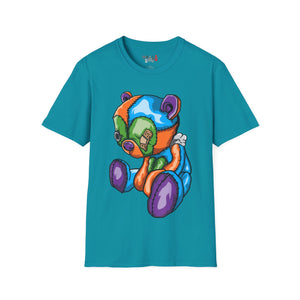 Tired Colorful Bear Unisex Softstyle T-Shirt