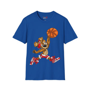 Dunking Hooper Teddy Bear Unisex Softstyle T-Shirt