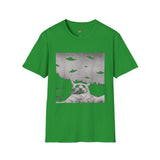 Cat Invasion Selfie Alien T Shirt for Men/Women, Funny UFO Shirt, Sci Fi Graphic Tee
