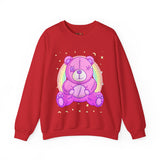 Purple Stitches Teddy Bear Sweatshirt
