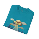 Believe Cat Abduction Vintage Alien T Shirt, Retro UFO Graphic Tee, Space Streetwear Shirt