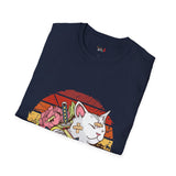 Banadaged Kitty Japanese Samurai T Shirt, Asian Graphic Tee, Bushido Warrior Shirt