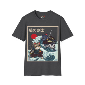 Dueling Samurai Cats Unisex Softstyle T-Shirt