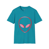 Neon Glitch Alien T Shirt for Men/Women, Funny UFO Shirt, Sci Fi Graphic Tee