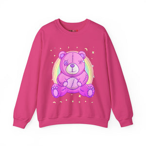 Purple Stitches Teddy Bear Sweatshirt