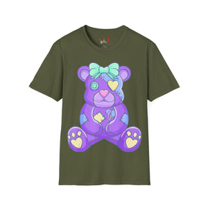 Purple Heart Eye Teddy Bear T-shirt