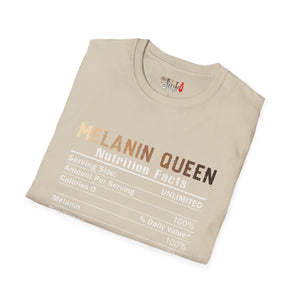 Melanin Queen Nutrition Facts Unisex Softstyle T-Shirt