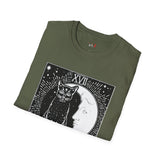 Black Cat The Moon XVII Tarot Card T Shirt, Mystic Graphic Tee, Spiritual Shirt