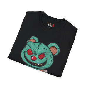 Evil Patched Teddy Bear Unisex Softstyle T-Shirt