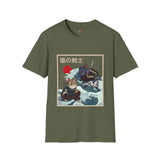 Samurai Kitty Duel Japanese Samurai T Shirt, Asian Graphic Tee, Bushido Warrior Shirt