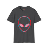 Neon Glitch Alien T Shirt for Men/Women, Funny UFO Shirt, Sci Fi Graphic Tee