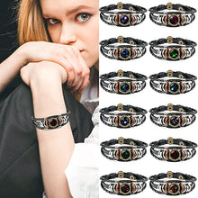 Load image into Gallery viewer, Zodiac Sign Bracelets For Women Men 12 Constellation Beaded Hand Woven PU Leather Bracelets
