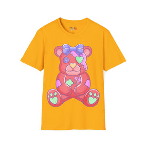 Orange Heart Eye Teddy Bear T-shirt