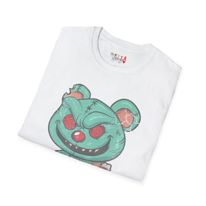 Evil Patched Teddy Bear Unisex Softstyle T-Shirt