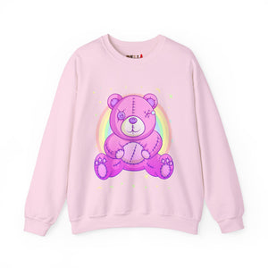 Purple Stitches Teddy Bear Sweatshirt