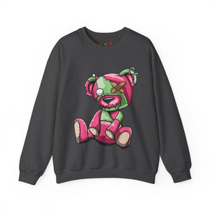 Pink & Green Patched Teddy Bear Sweatshirt