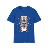 Dual Sword Fem Warrior Japanese Samurai T Shirt, Asian Graphic Tee, Bushido Warrior Shirt