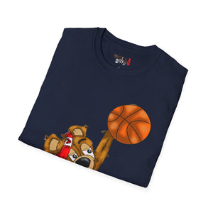 Dunking Hooper Teddy Bear Unisex Softstyle T-Shirt