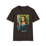 Smoking Mona Lisa Funny Weed T Shirt, Cannabis Graphic Tee, 420 Stoner Shirt