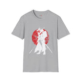 Red Moon Japanese Samurai T Shirt, Asian Graphic Tee, Bushido Warrior Shirt
