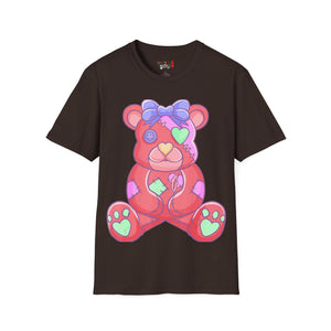 Orange Heart Eye Teddy Bear T-shirt